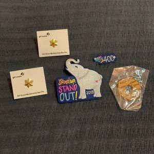 Assorted Girl Scout Patches and Membership Pins